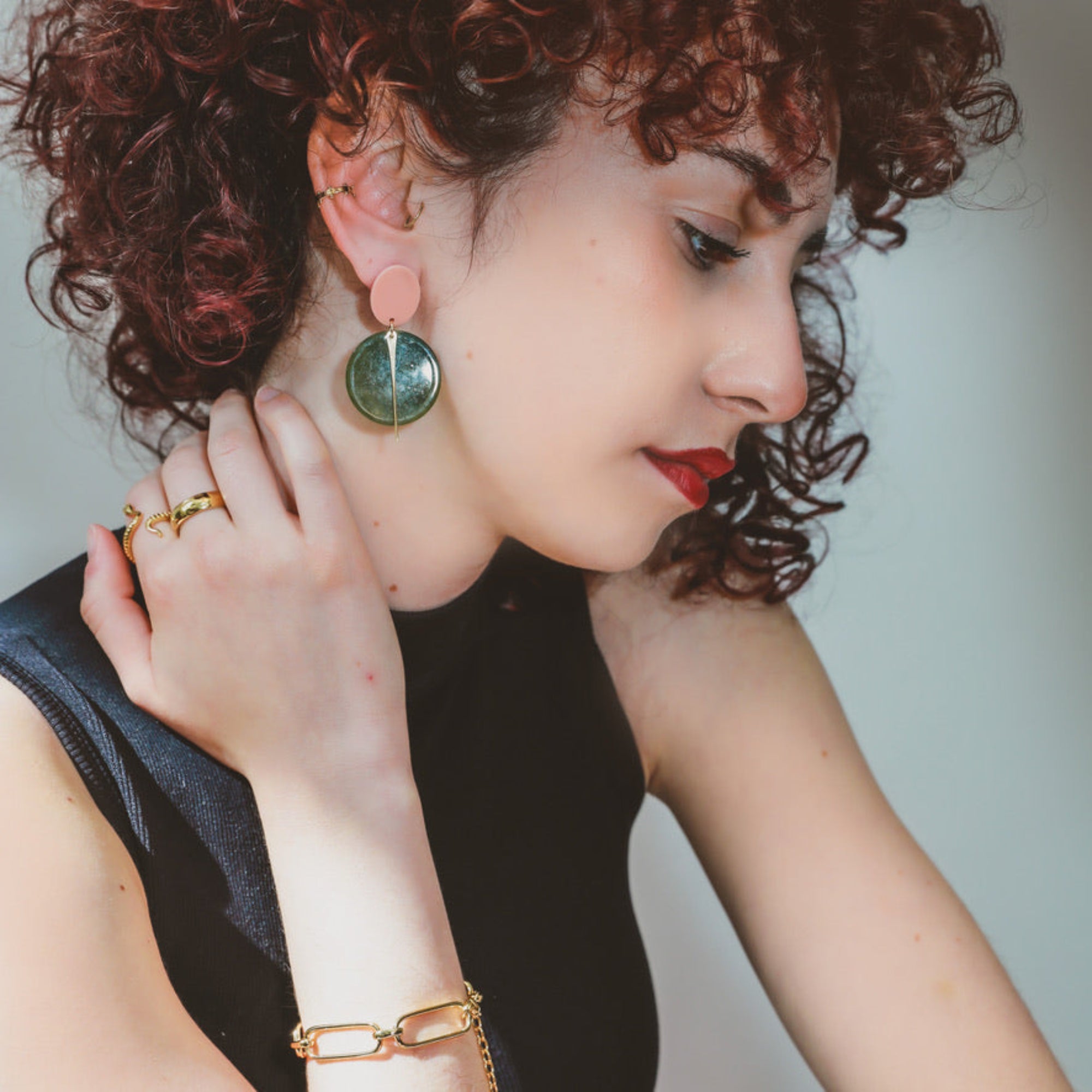 Boucles Simone olive