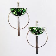 Boucles Lucie vertes argent