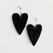 Boucles Lucette noires argent