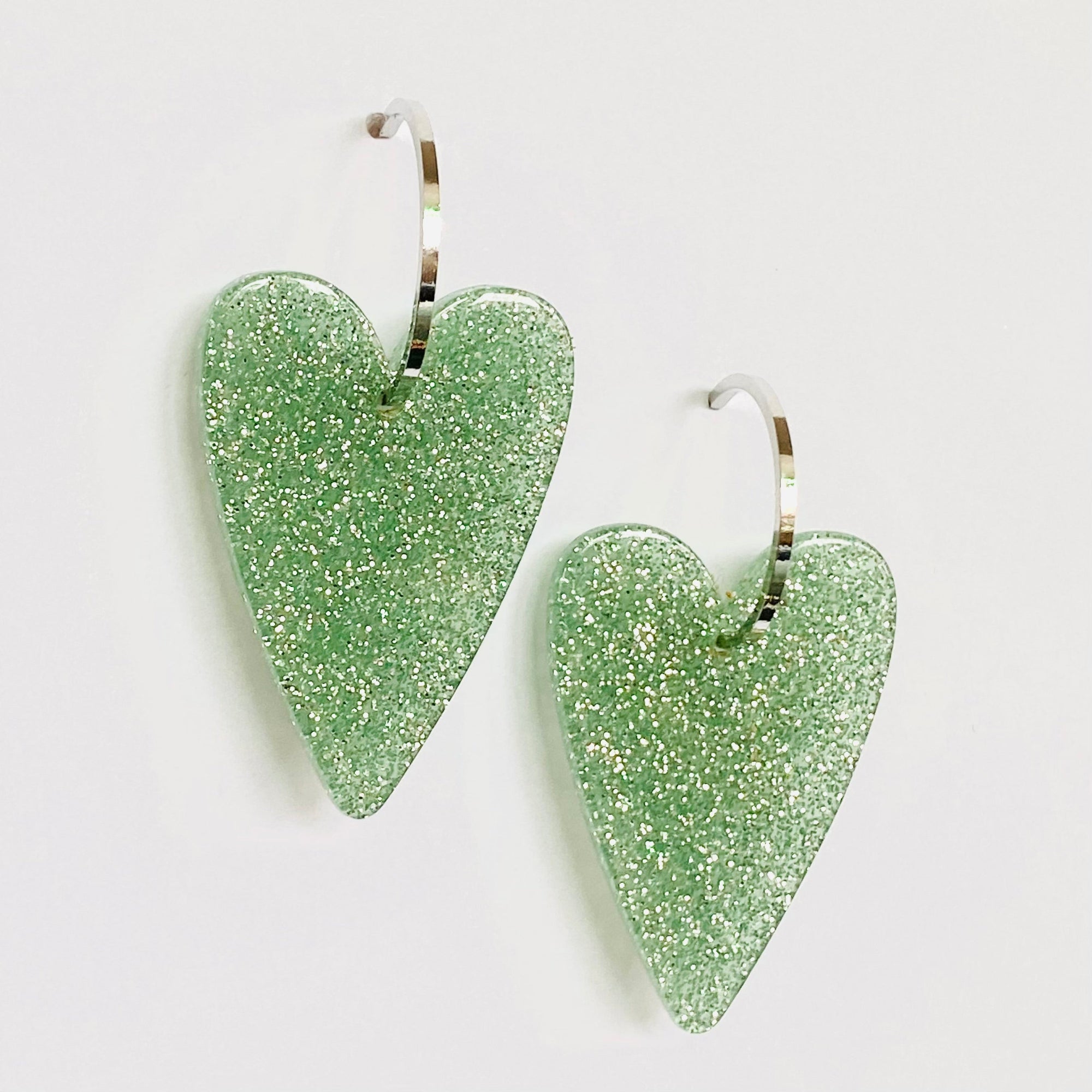 Boucles Lucette aqua argent