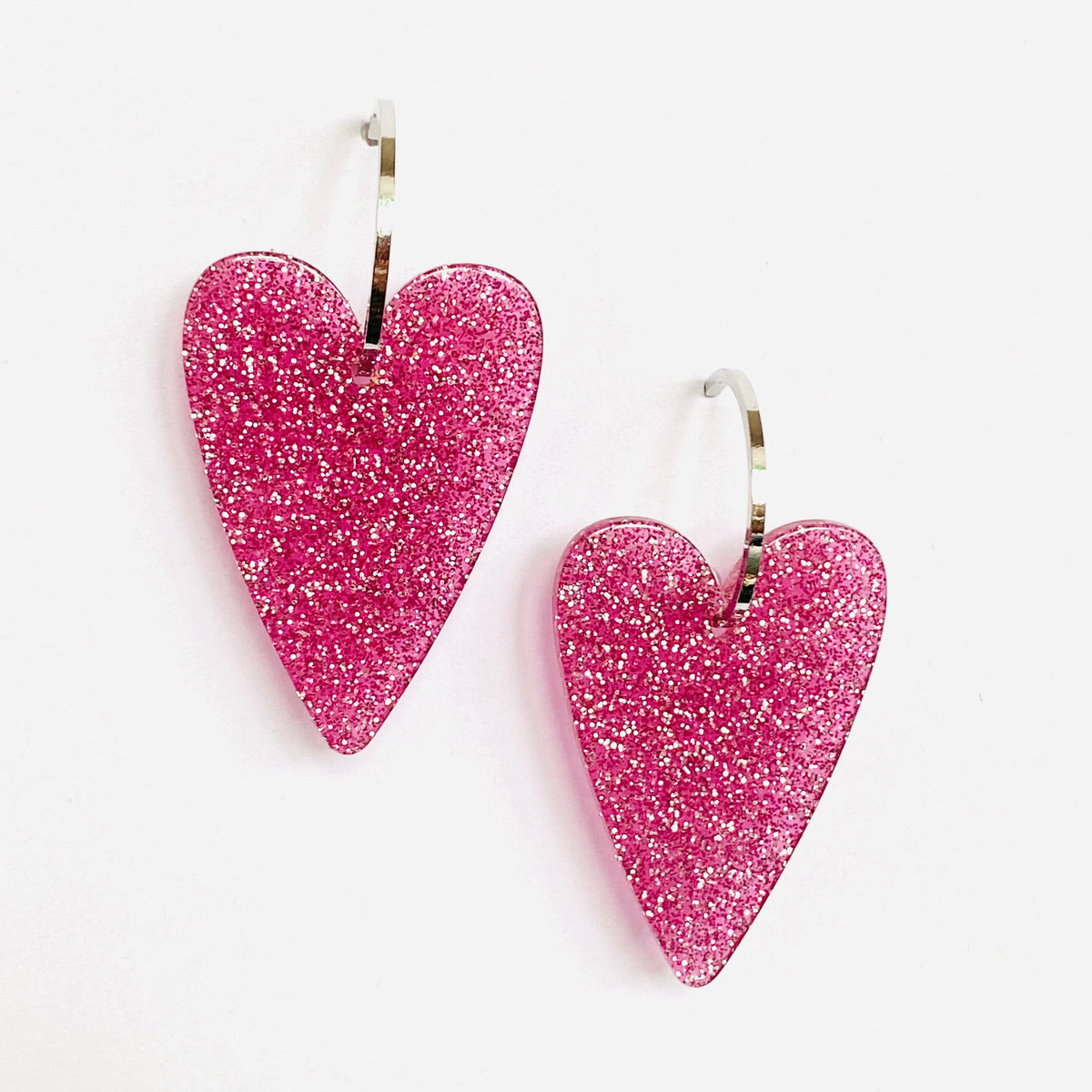 Boucles Lucette rose argent